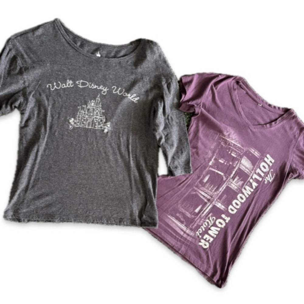 Disney Gray and Purple T-Shirts, XS